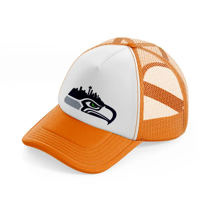 seattle seahawks shape-orange-trucker-hat