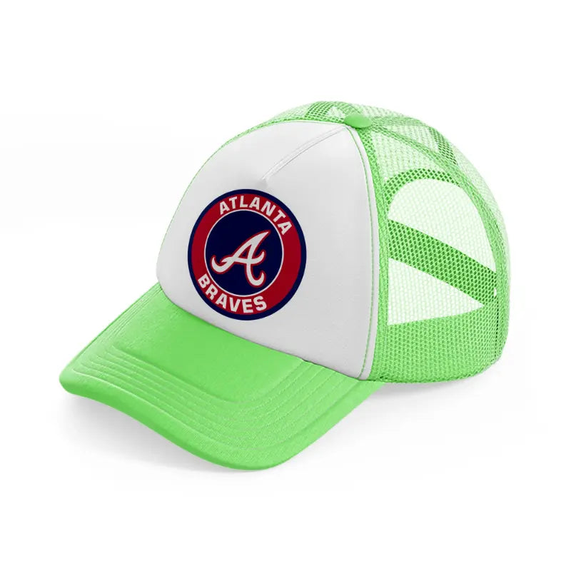 atlanta braves-lime-green-trucker-hat