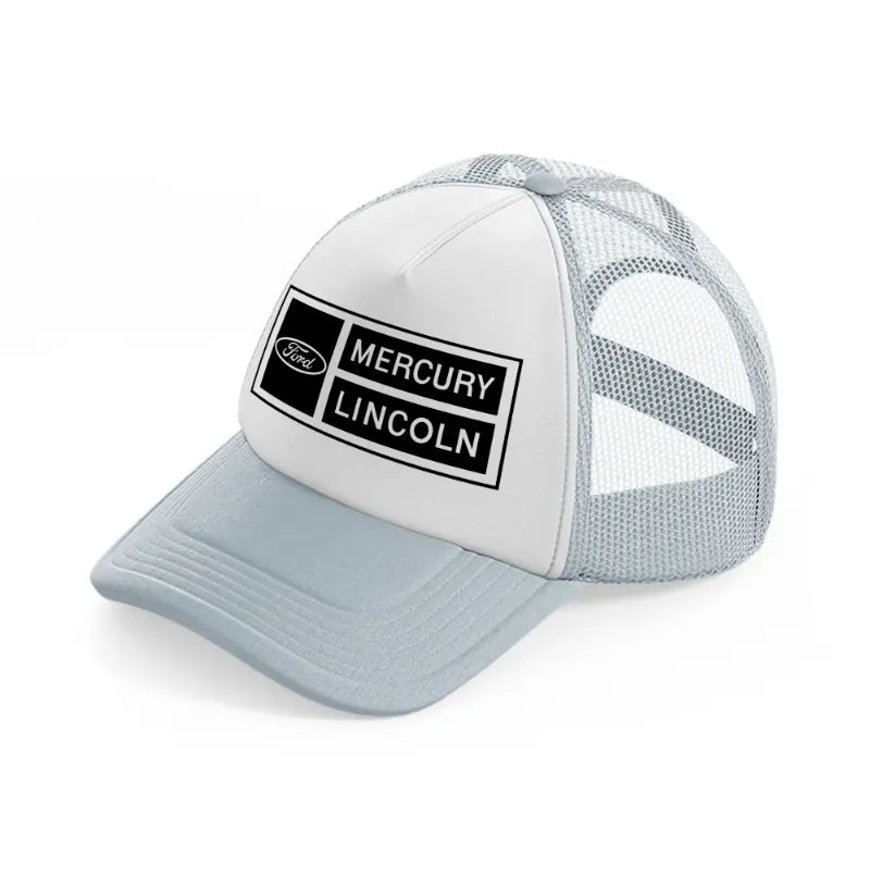 ford mercury lincoln grey trucker hat