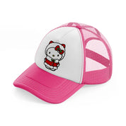 hello kitty christmas-neon-pink-trucker-hat