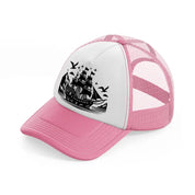 ship & birds pink and white trucker hat