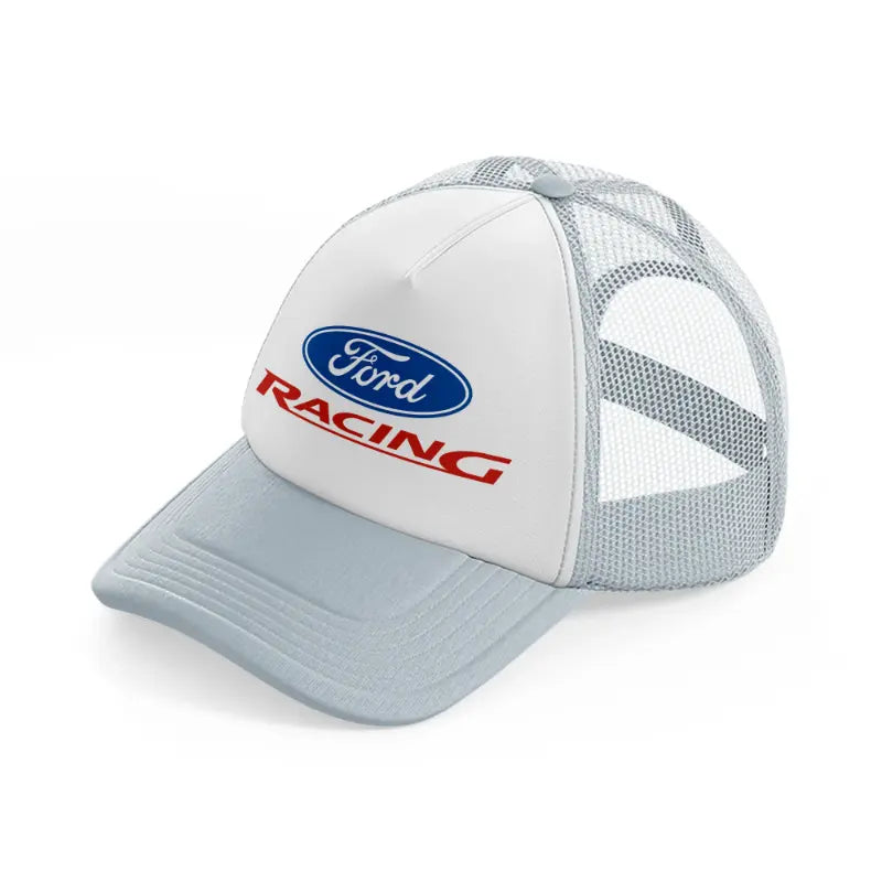 ford racing grey trucker hat