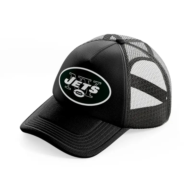 new york jets badge-black-trucker-hat
