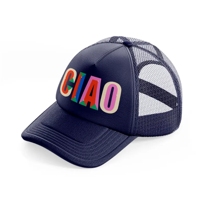 ciao navy blue trucker hat