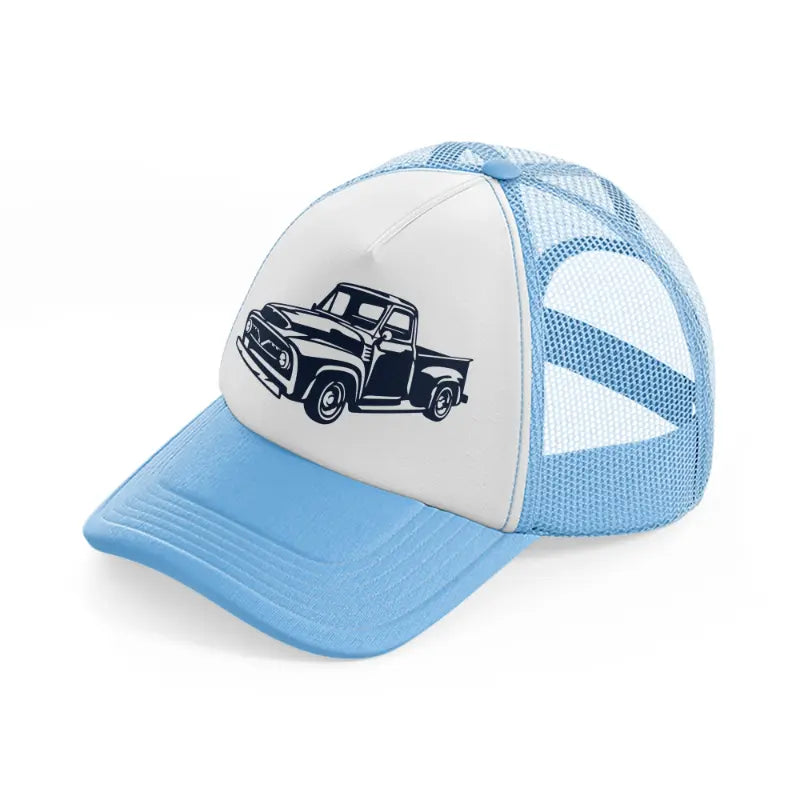 vector truck sky blue trucker hat