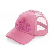 don't be jealous! heart pink trucker hat