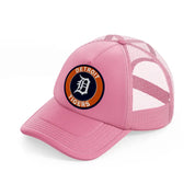 detroit tigers badge pink trucker hat