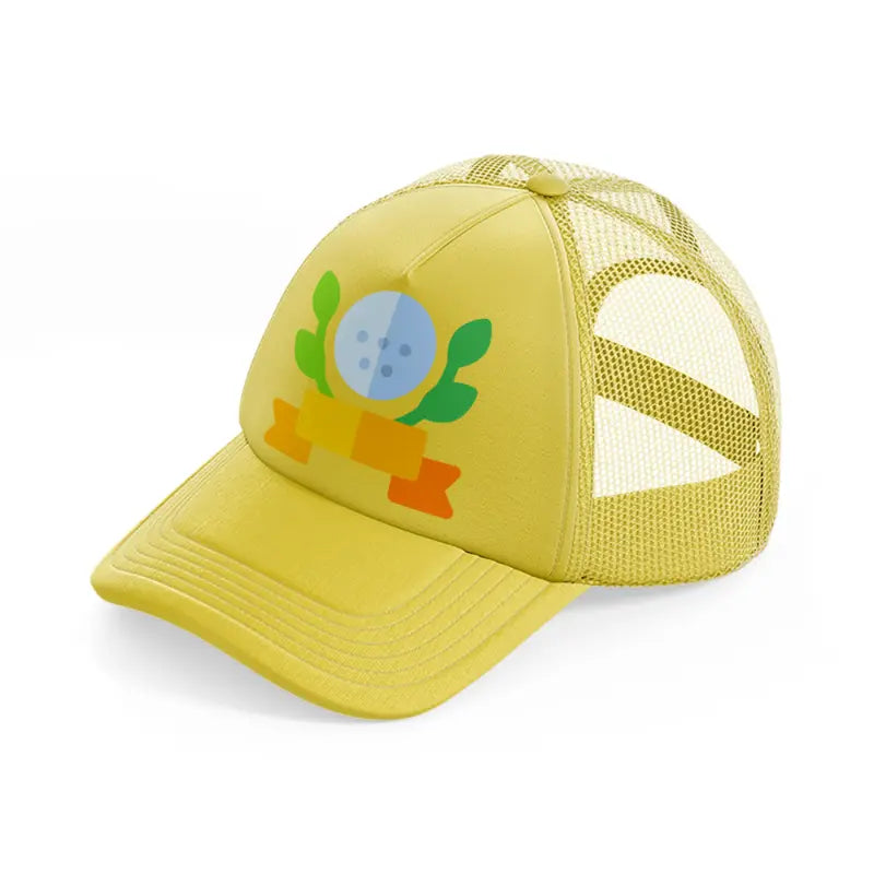 golf ball color-gold-trucker-hat
