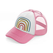 groovy shapes 06 pink and white trucker hat