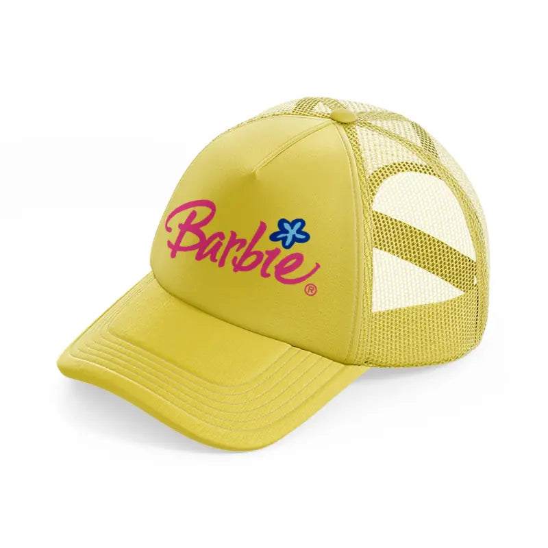 barbie logo flower-gold-trucker-hat