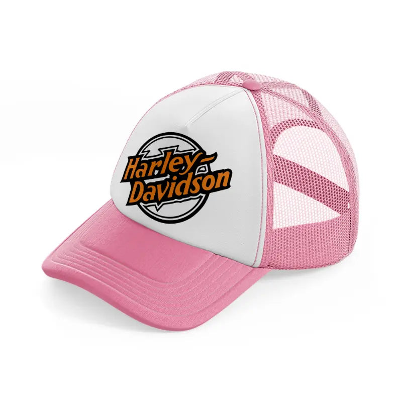 harley-davidson retro-pink-and-white-trucker-hat