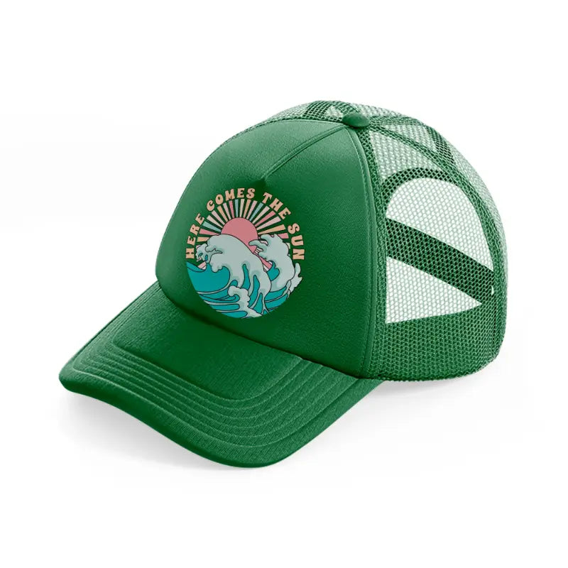 here comes the sun-green-trucker-hat