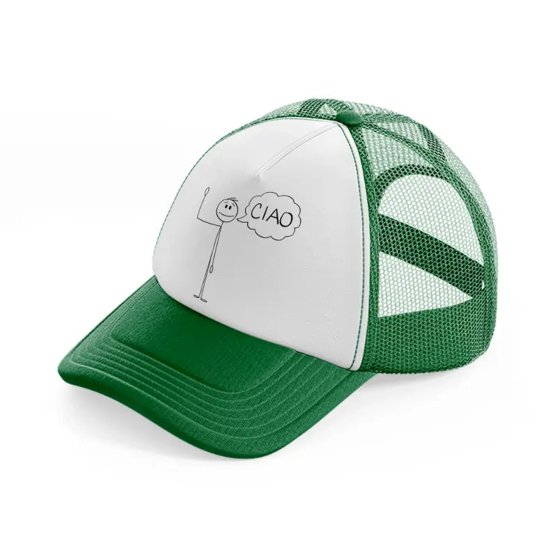 ciao man-green-and-white-trucker-hat