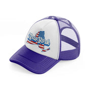 new york flag purple trucker hat