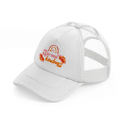 retro positive stickers (3) white trucker hat