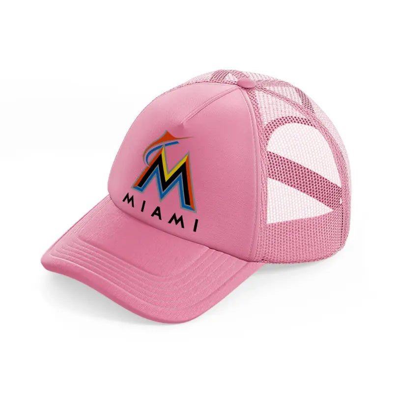 miami marlins logo-pink-trucker-hat