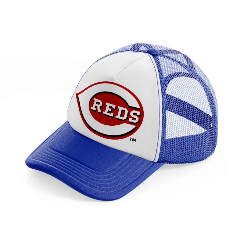 cincinnati reds-blue-and-white-trucker-hat