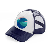 dolphin (1) navy blue and white trucker hat