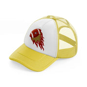 49ers american football ball on fire-yellow-trucker-hat