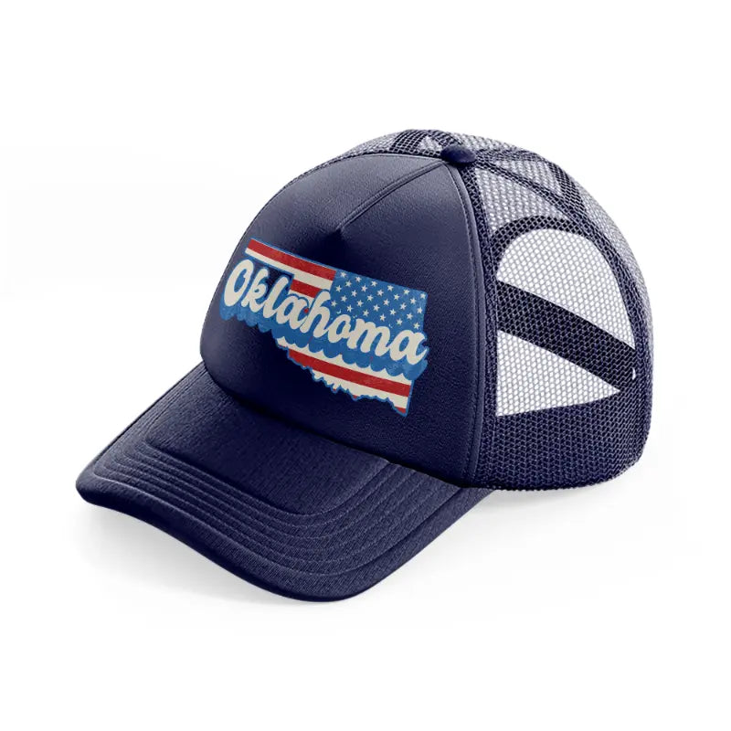 oklahoma flag-navy-blue-trucker-hat