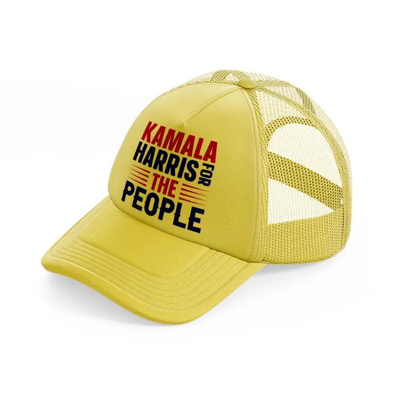 Kamala Harris For The People gold Trucker Hat