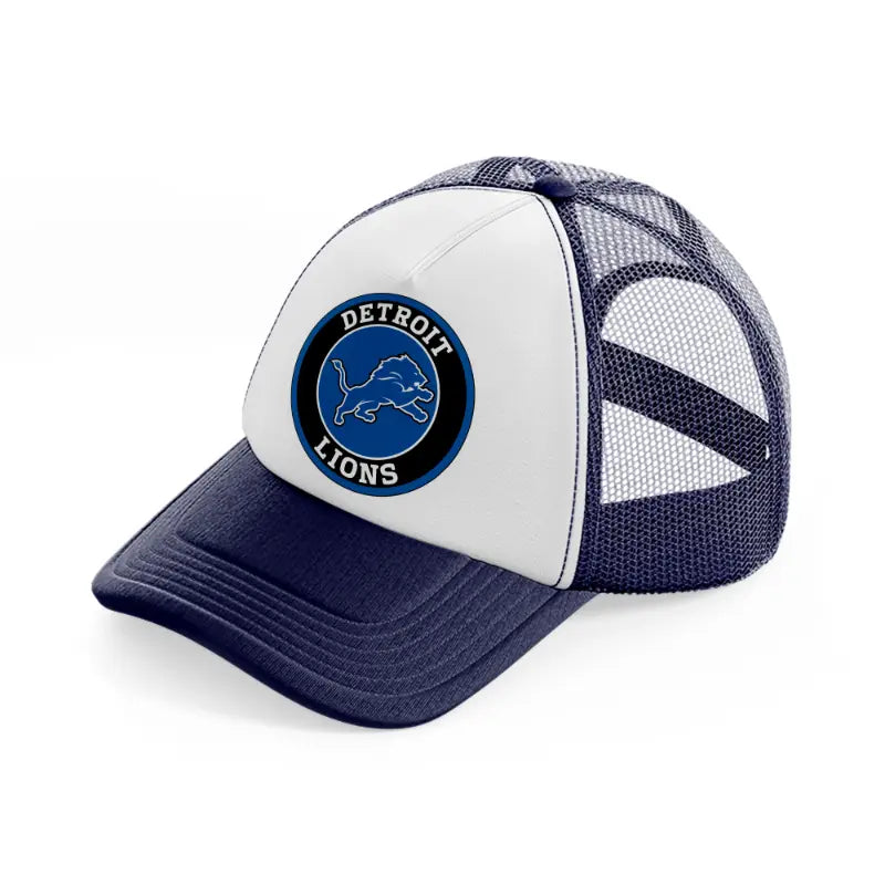 detroit lions-navy-blue-and-white-trucker-hat