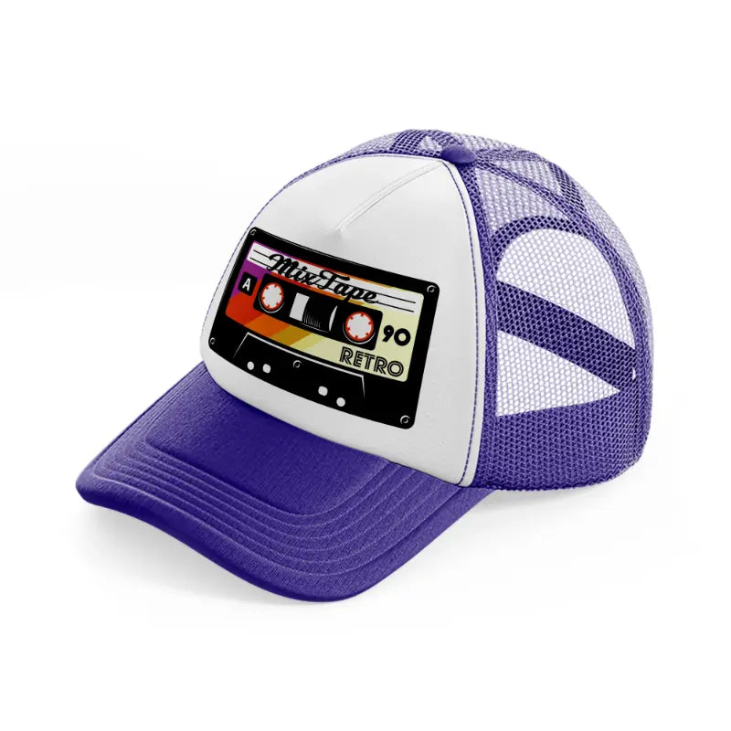 cassette tapes-purple-trucker-hat