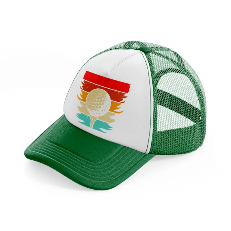 golf ball multicolor-green-and-white-trucker-hat