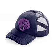 seashell navy blue trucker hat