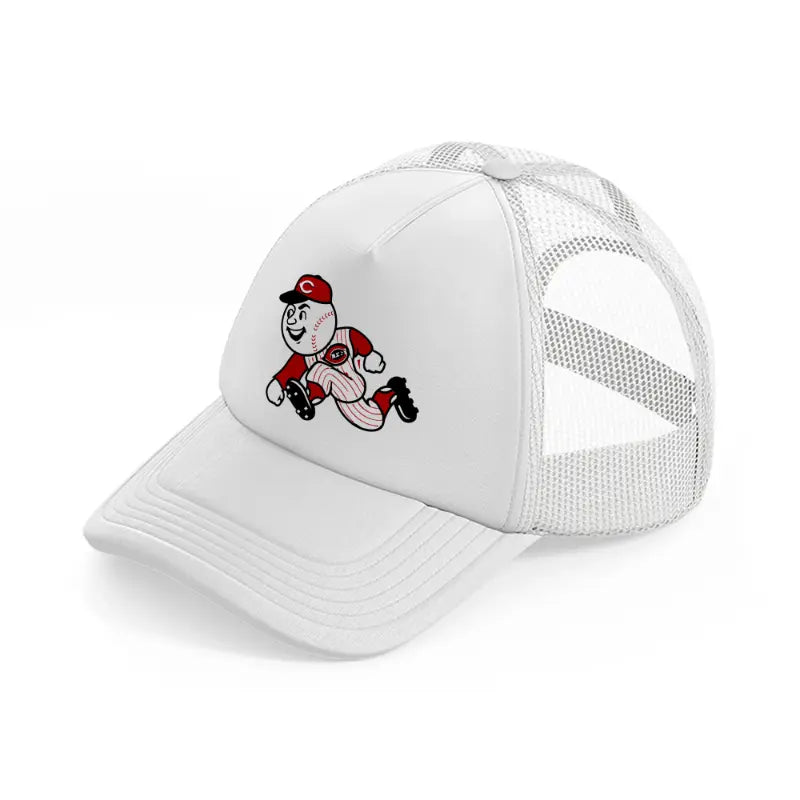 cincinnati reds emblem-white-trucker-hat