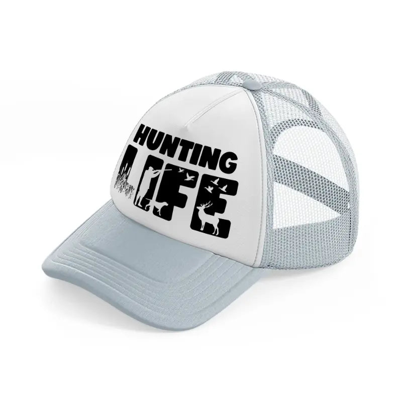 hunting life bold-grey-trucker-hat