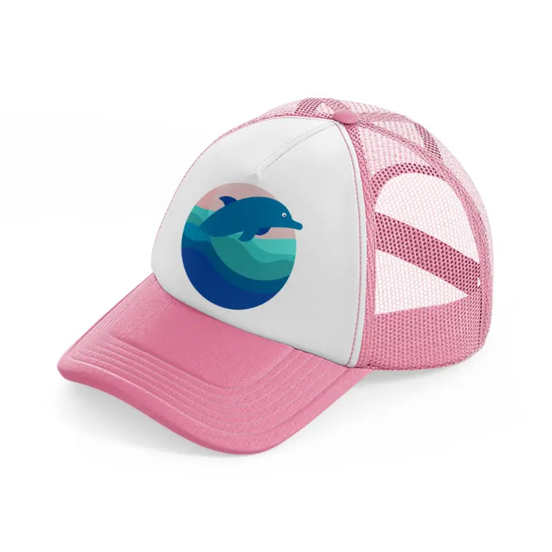 dolphin (1)-pink-and-white-trucker-hat