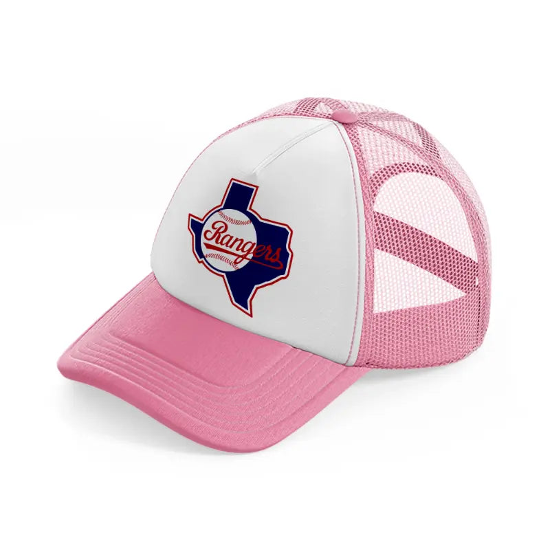 texas rangers supporter-pink-and-white-trucker-hat