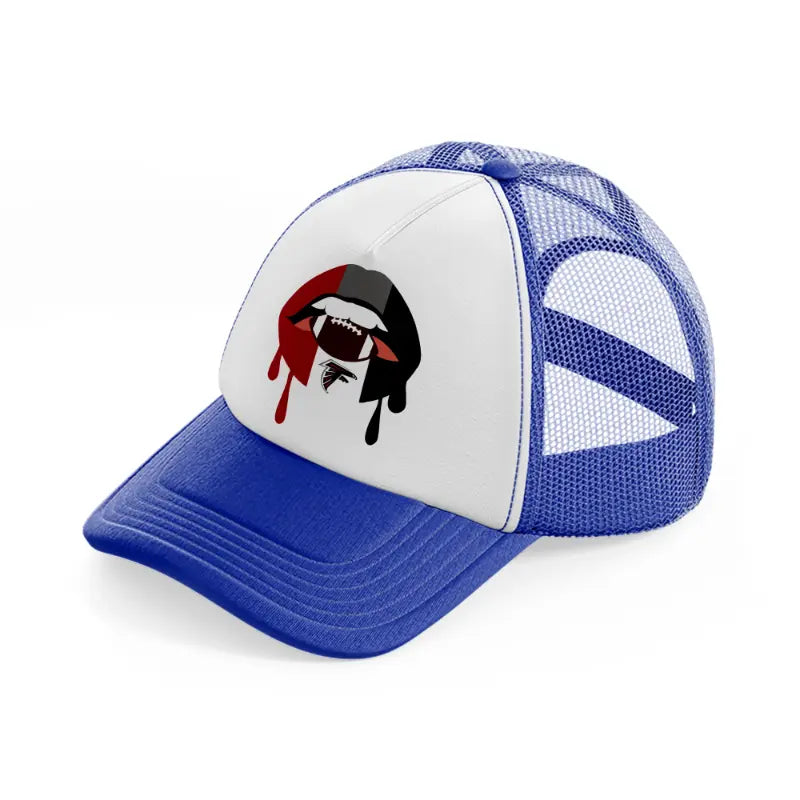 atlanta falcons mouth-blue-and-white-trucker-hat