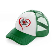 kansas city chiefs lover-green-and-white-trucker-hat