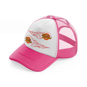 harley-davidson fire wheels-neon-pink-trucker-hat