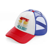 golf player with cap retro-multicolor-trucker-hat