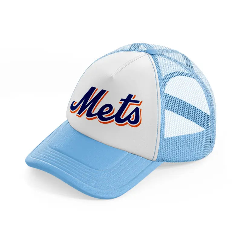 new york mets blue emblem-sky-blue-trucker-hat