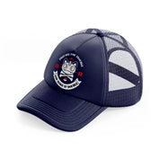 prepare for trouble and make it double-navy-blue-trucker-hat