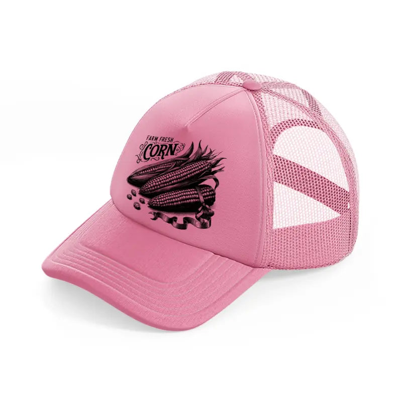 farm fresh corn pink trucker hat