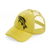 smallmouth bass fish gold trucker hat