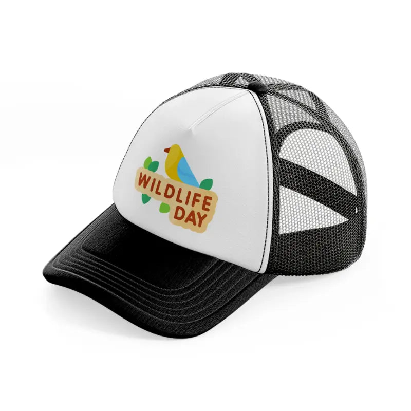 world-wildlife-day (2)-black-and-white-trucker-hat