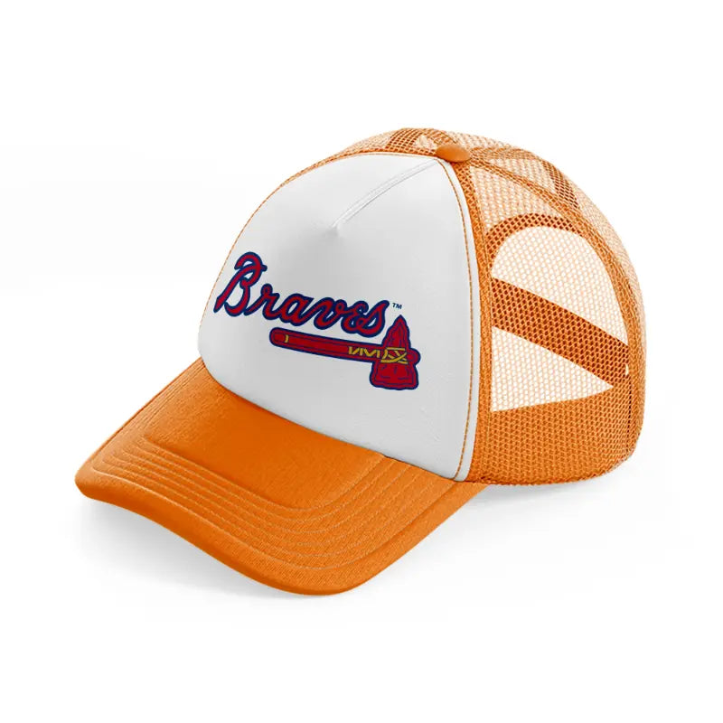 braves logo-orange-trucker-hat