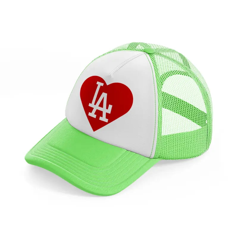 los angeles dodgers lover lime green trucker hat