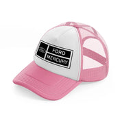 ford mercury-pink-and-white-trucker-hat