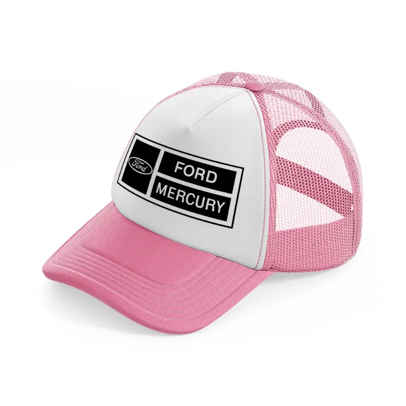 ford mercury pink and white trucker hat