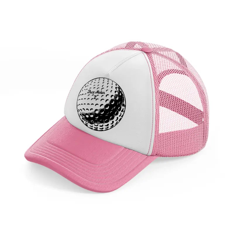 golf ball b&w pink and white trucker hat