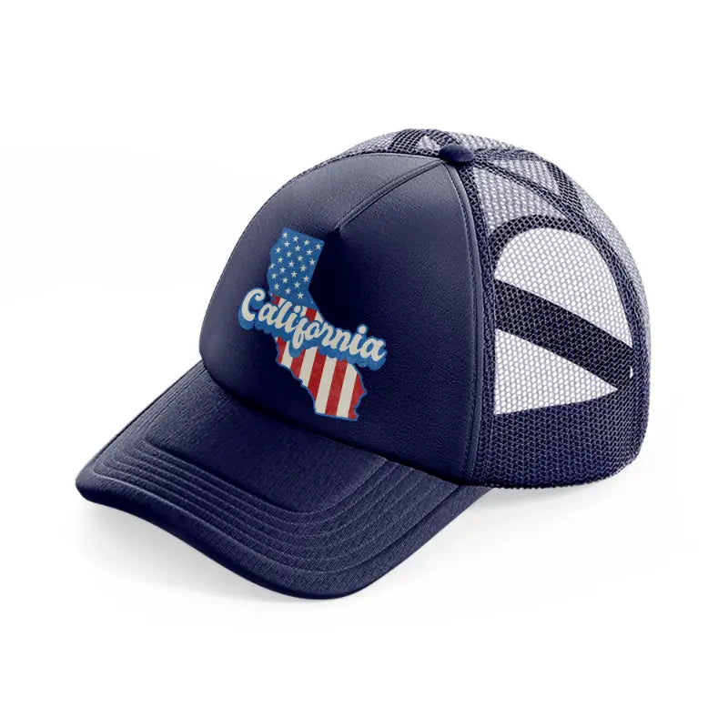 california flag navy blue trucker hat