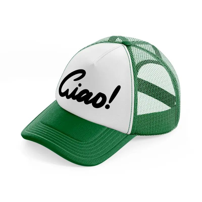 ciao! green and white trucker hat