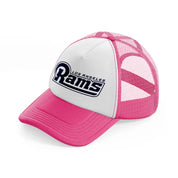 los angeles rams logo-neon-pink-trucker-hat